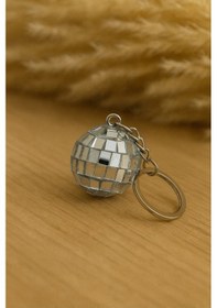 Resim Disko Topu Metal Anahtarlık Parlak Renkli Unisex Eğlenceli Aksesuar 