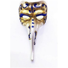 Resim Mavi Renk İşlemeli Seramik Malzemeden İmal Venedik Uzun Semeglbl - 47 Maske Magnet 