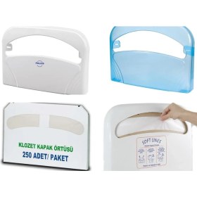 Resim Çelik Ayna Klozet Kapak Örtüsü + Palex Klozet Kapak Örtü Dispenseri Beyaz 