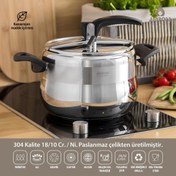 Resim Amboss Amber Paslanmaz Çelik İndüksiyon Tabanlı Klasik Düdüklü Tencere - 8 lt 22 cm 