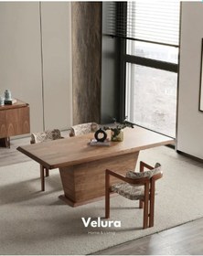 Resim Harmoni Yemek Odası Takımı Yemek Masası + 4 Adet Sandalye Kahverengi 