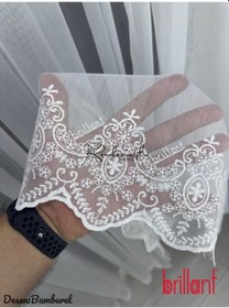 Resim Tül Perde Brillant Marka 1. Sınıf Bambu Zemin Bamburel Desen Ekru 