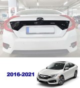 Resim Aygaraj Honda Civic Uyumlu Fc5 Için Plaka Üst Parçası Piano Black 2016+ 