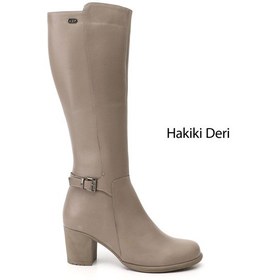 Resim Gönderir Kadın Bej Fermuarlı Kalın Topuklu Hakiki Deri Çizme Gkzc134m1970 Bej 