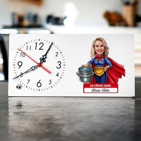 Resim En Süper Anne Karikatürlü Masa Saati 