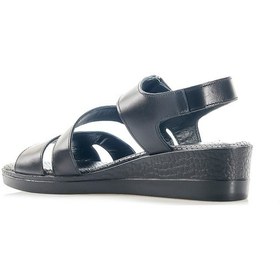Resim Mammamia Kadın Hakiki Deri Ortopedik Taban Dolgu Topuk Günlük Sandalet 36-40 24y D24ys-1815 Z Siyah 