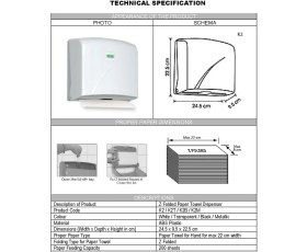 Resim Şeker Portakalım Vialli K2B Banyo Mutfak Lavabo Pratik Z Katlı Kağıt Havlu Dispenseri Kapasite 200 Kağıt Siyah 