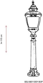 Resim AVONNI BSU-68011-BSY-BOP Kahverengi/Siyah Elektrostatik Toz Boyalı Dış Mekan Aydınlatma, E27, Aluminyum, Polikarbon Cam, 26cm 