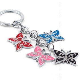 Resim Renkli Kelebekler Salkım Metal Anahtarlık Kc639 