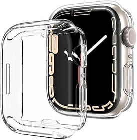 Resim Microsonic Apple Watch Series 9 41mm Kılıf 360 Full Round Soft Silicone Şeffaf [Watch Series 9 41mm ile Uyumlu Kordon - Şeffaf] 