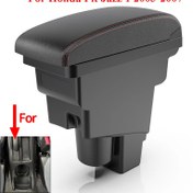 Resim HONDA Fit Jazz 2003-2007 için Kolçak Depolama Kutusu - Dayanıklı ABS ve Kırmızı Dikişli Araç Organizatörü, Merkezi Konsol Depolaması için Ergonomik Tasarım, Araba Saklama Kutusu 