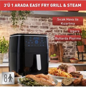 Resim TEFAL 6,5 Litre Hacim 3'ü 1 Arada Buhar Teknolojisi 7 Otomatik Program Easy Fry Fritöz, Lambader Hediye! 