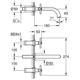 Resim Grohe Atrio 3 Delikli Lavabo Bataryası M-boyutu - 20661gn0 Altın 