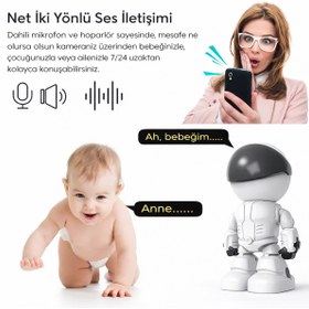 Resim Teknomila 1080p Robot Görünümlü Wifi Ip Güvenlik Kamerası Kablosuz Gece Görüşlü 