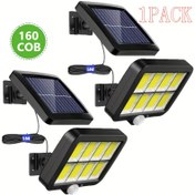 Resim 160 COB LED'li, 3 Parlaklık Modu, Hareket Sensörü, IP44 Yüksek Kalite - Güneş Enerjili Güvenlik Aydınlatması, Lityum Pil ile, Giriş, Garaj, Bahçe, Yol, Patio için - Enerji Verimli LED Dış Mekan Lambası, Yol Aydınlatması, Çağdaş Donanım, Uzun Ömürlü Performans, Enerji Bilinçli Alıcılar 