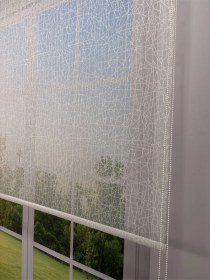 Resim Olympos Serisi Kırçıl Desenli Çift Mekanizmalı Beyaz Tül Turuncu Stor Perde Turuncu 