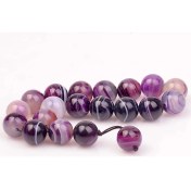 Resim Taş Sandığı Mor Renkli Akik Taşı Efe Tesbihi (14Mm) 