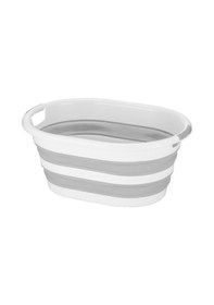 Resim 3'lü Set Katlanabilir Çamaşır Sepeti Katlanabilir Akordiyon Su Kovası Gri 