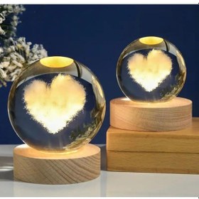 Resim Kalpli Renk Değiştiren Işıklı Cam Küre 6cm Çok Renkli 