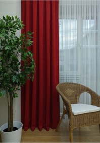 Resim Evdepo Home Kırmızı Fon Perde Tek Kanat (536589338) Kırmızı 