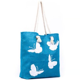 Resim İSTANBULSTYLEMODA Plaj Çanta Jüt Dokulu Kelebek CNT141225 