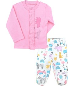 Resim Luggi Baby Flamingo Önden Çıtçıtlı Patikli Pijama Takım 