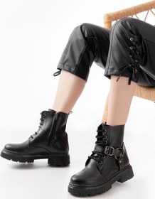 Resim 508-3038 Siyah Toka Aksesuarlı Fermuarlı Günlük Kadın Bot Siyah 