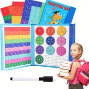 Resim Manyetik Matematik Öğretim Aracı - Gençler İçin Bölme Kitabı, Eğitici Bölme ve Toplama/Çıkarma Becerileri Geliştirme, Manyetik Parçalarla Renkli Matematik Öğrenme Yardımcısı 