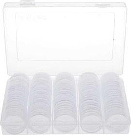 Resim Pazly Yuvarlak Suntek Plastik Para Memorial Kutulu Kılıf Kapsülleri 100x Ad 