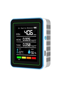 Resim Shineyee 5'li Hava Kalitesi Dedektörü - Co2, Formaldehit, Tvoc, Sıcaklık Ve Nem Ölçer, Taşınabilir, Renkli Ekran Beyaz 