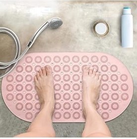 Resim Kaydırmaz Duşakabin Banyo Ve Duş Paspası Masajlı 87 Adet Vantuzla Yapışır 37 X 69 Cm Bnysti Pembe 