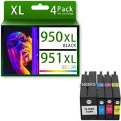 Resim HP Officejet Pro 8620 (A7F65) e-AiO Yazıcı Uyumlu 950XL /951XL Çipli 4 Renk Kartuş Seti 