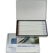 Resim Van Gogh Sketch Set Graphic Eskiz Karakalem Çizim Seti 12'li Metal Kutu 