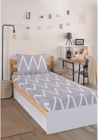 Resim Pes Lastikli Çarşaf Seti Tek Kişilik Olivia Kombin Gri Gri 