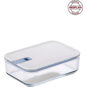 Resim Neoflam Perfect Seal Dikdörtgen Cam Saklama Kabı Bej 1600 ml 