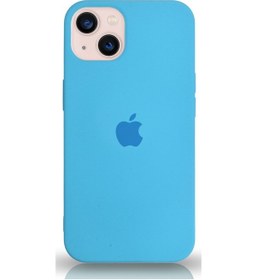 Resim Apple Uyumlu iPhone 13 Logolu Silikon Kılıf Altı Kapalı İçi Kadife Lansman Arka Kapak 