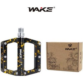 Resim Wake Alüminyum Rulmanlı Siyah / Gold Kamuflaj Desenli Pedal 