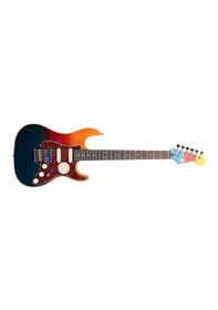 Resim Guson Superstrat Hss Elektro Gitar Quilted Orange Blue Burst 