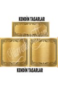 Resim sıradışıhediyem kendin tasarla metal gold ve gümüş seçeneği ile 10x10 cm. 2 adet 1 adet 15x6 cm. 