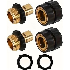 Resim Xuweiwei 4 Adet Dayanıklı Bahçe Hortumu Tamir Bağlantısı 3 4 Inç Metal Hızlı Konnektör 