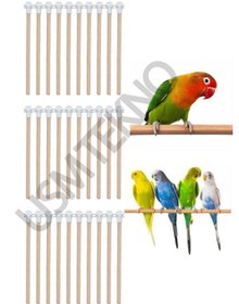 Resim Usmtekno Kuş Tüneği Ahşap Tünek Ağaç Tünek Tahtatünek 30 Adet 25 CM Beyaz 