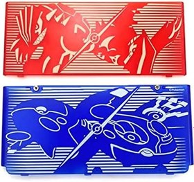 Resim Yeni 3DS Konut Kapak Plakaları Mavi ve Kırmızı Değiştirme, Nintendo New3DS El Oyun Konsolu, PKM Edition Üst ve Alt A E Faceplate Kılıf Kabukları Muhafaza Kapak Plakası 2 ADET Yedek parça 