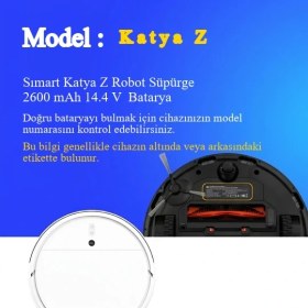 Resim Şımart Sımart Katya Z Robot Süpürge 2600 mAh 14.4 V Batarya - Orjinal Uyumlu Uzun Ömürlü, Yüksek Performans Pil 