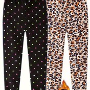 Resim 2 adet Kız Çok Renkli Yıldızlı Nokta Desenli Uzun Pantolon Sonbahar ve Kış Pantolon Sıcak Pantolon Dış Giyim, Dış Giyim 