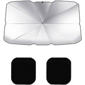 Resim Xiyyadms Araba Güneşlik Şemsiyesi Uv Korumalı, Yalıtımlı, 4 Yan Ağ İle Büyük Boy + Kılıf 