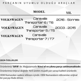 Resim Transporter T5 T6 T7 Için Kol Dayama Kolçak Burcu Demiri 2'li Set 
