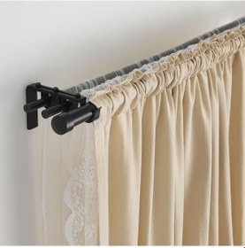 Resim Perde Çubuğu Seti, Siyah, 210-385 Cm Siyah 