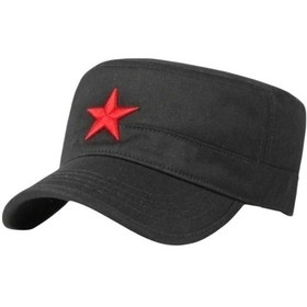 Resim Uniquetrenders Unisex Pamuklu Yıldızlı Castro Şapka Siyah 