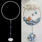 Resim 1 Set Balon Sütunu Kemer Seti, Doğum Günü, Düğün, Parti Süslemeleri için Yuvarlak Çerçeve Stand Orta Parçası - Noel, Yeni Yıl, Sevgililer Günü Uyumlu, Güç Gerektirmez, Tüysüz 