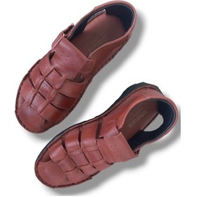 Resim Growish Gr0168 Hakiki Deri Erkek Sandalet Kahverengi 